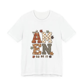 Amen So Be It Tee | Christian Autumn, Fall Leaves & Pumpkin Script
