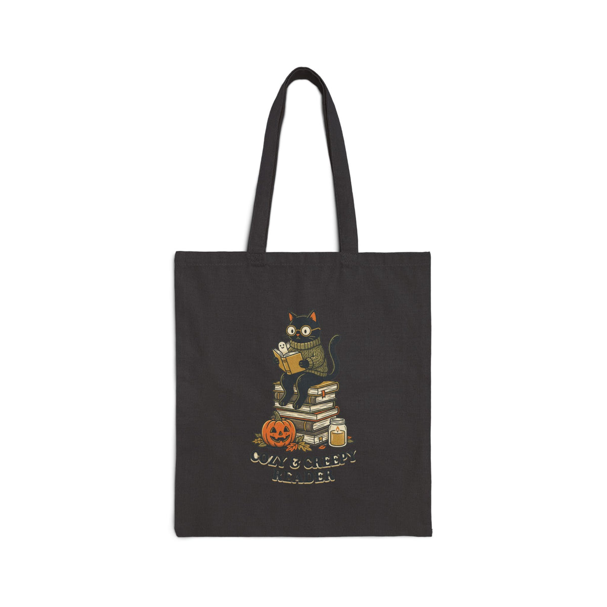 Cozy & Creepy Reader Tote | Spooky Reader Halloween Bookish Canvas
