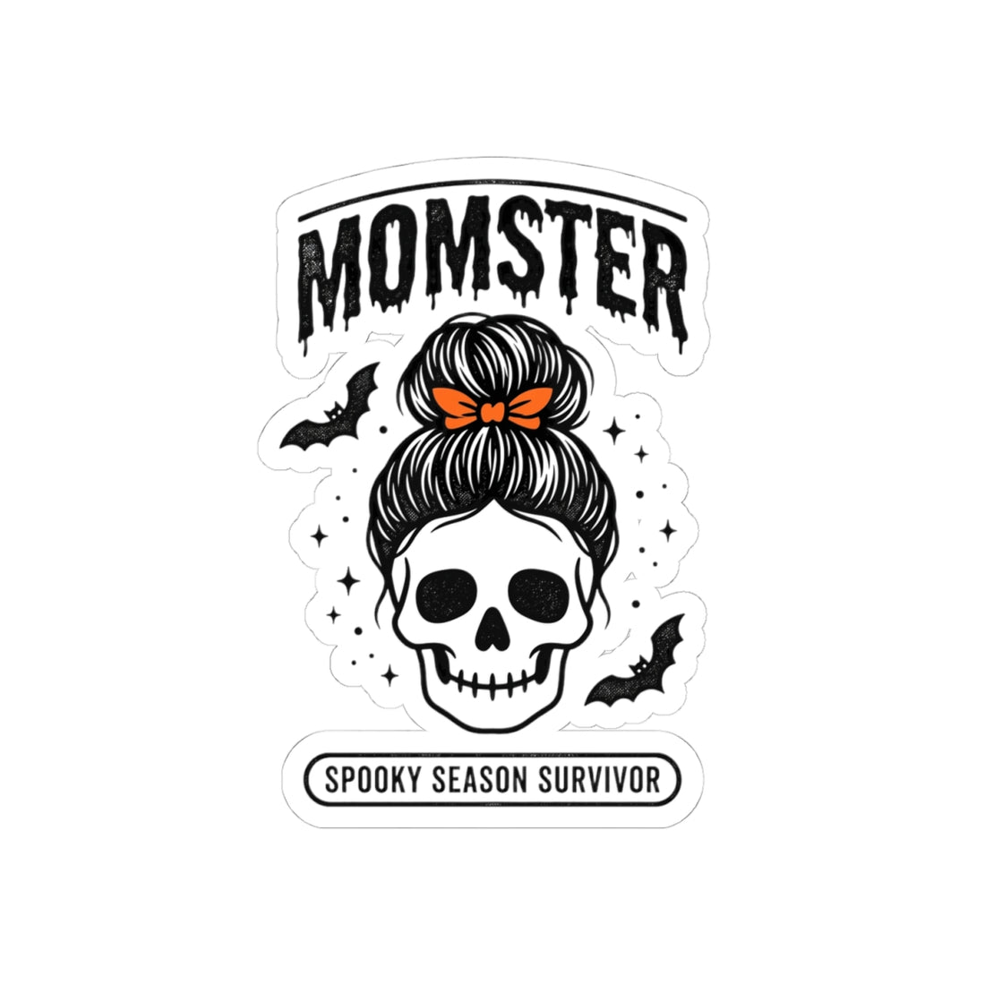 Momster Skull Mom Sticker | Halloween Momster, Spooky Season Survivor Kiss-Cut Sticker
