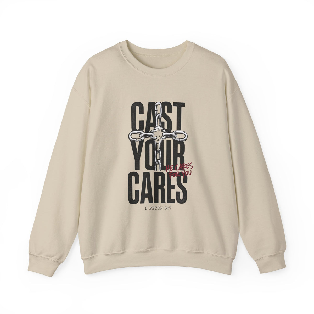Cast Your Cares Sweatshirt | Christian Streetwear, Scripture Graphic