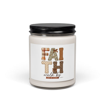 Faith Walk By Scripture Soy Candle, Christian Autumn, Fall Leaves Pumpkin