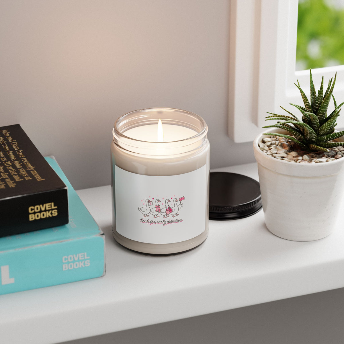 Breast Cancer Awareness Ribbon Ducks Soy Candle, Pink Support | 9oz