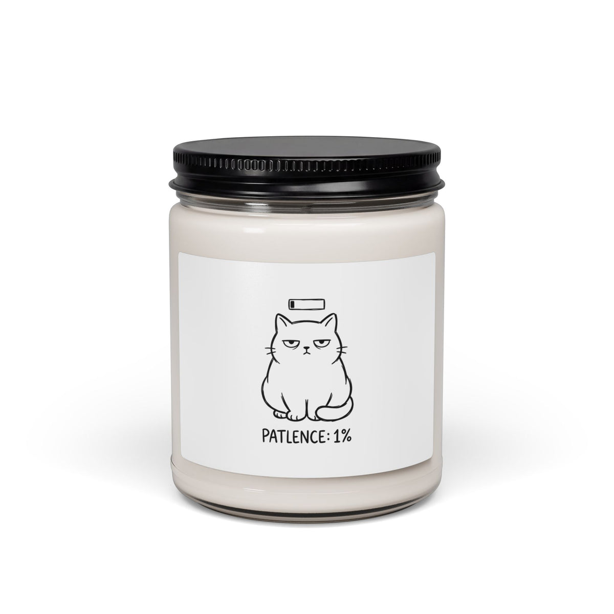 Patience 1% Cat Candle, Soy Candle | Grumpy Humor, Deadpan Cat