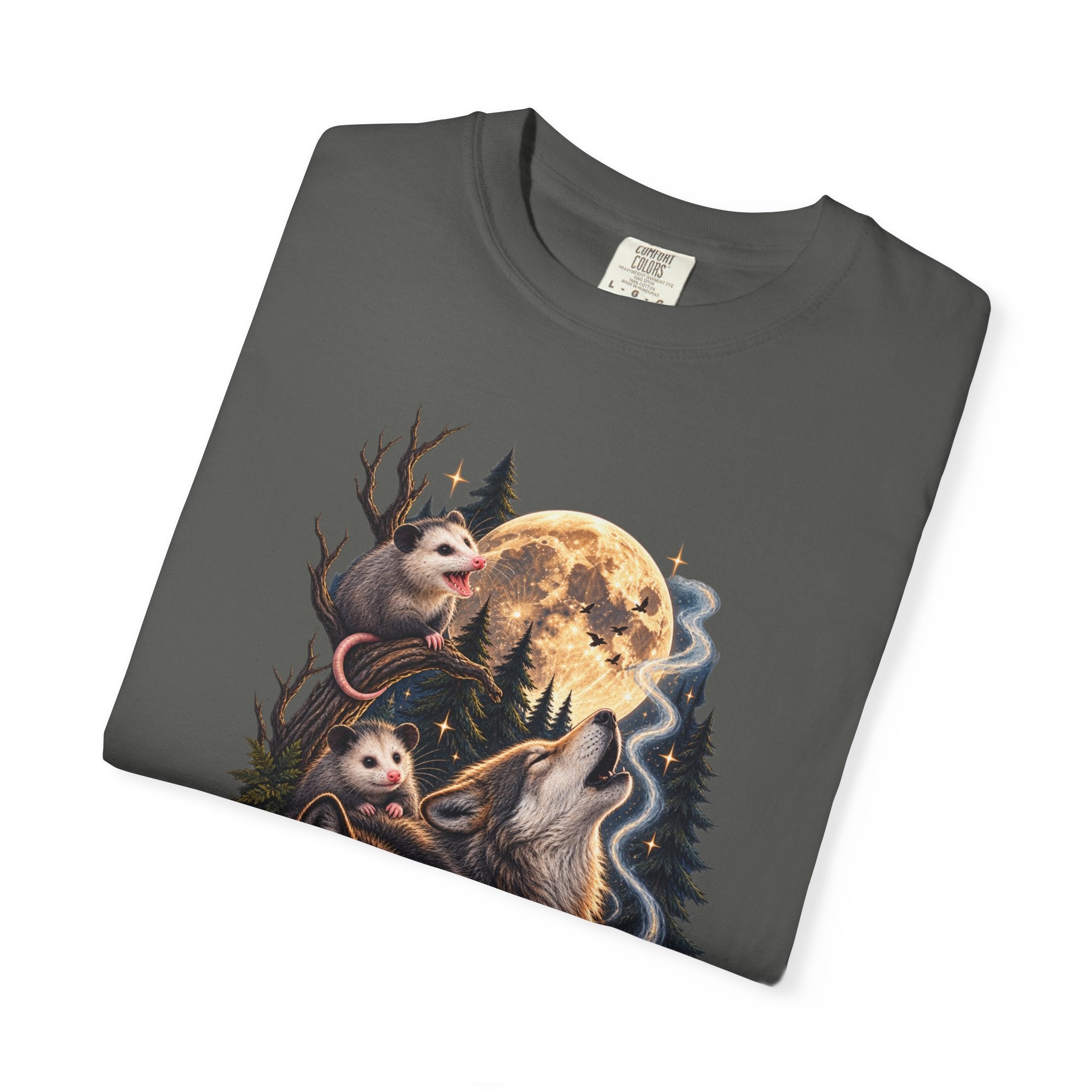 Wolf Moon Graphic T-Shirt — Wolves, Forest & Full Moon Nature Tee