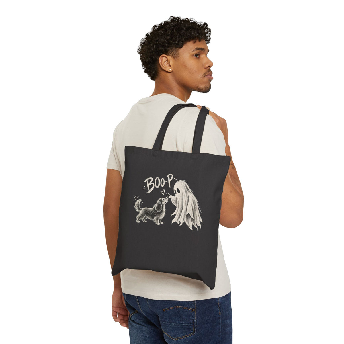 Halloween Dog 'Boo!' Canvas Tote Bag