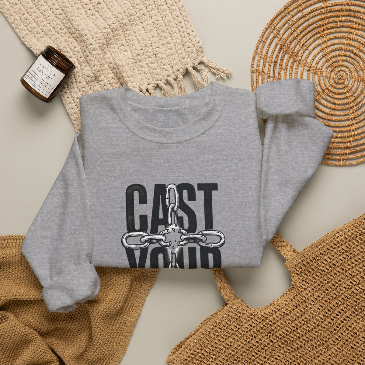 Cast Your Cares Sweatshirt | Christian Streetwear, Scripture Graphic