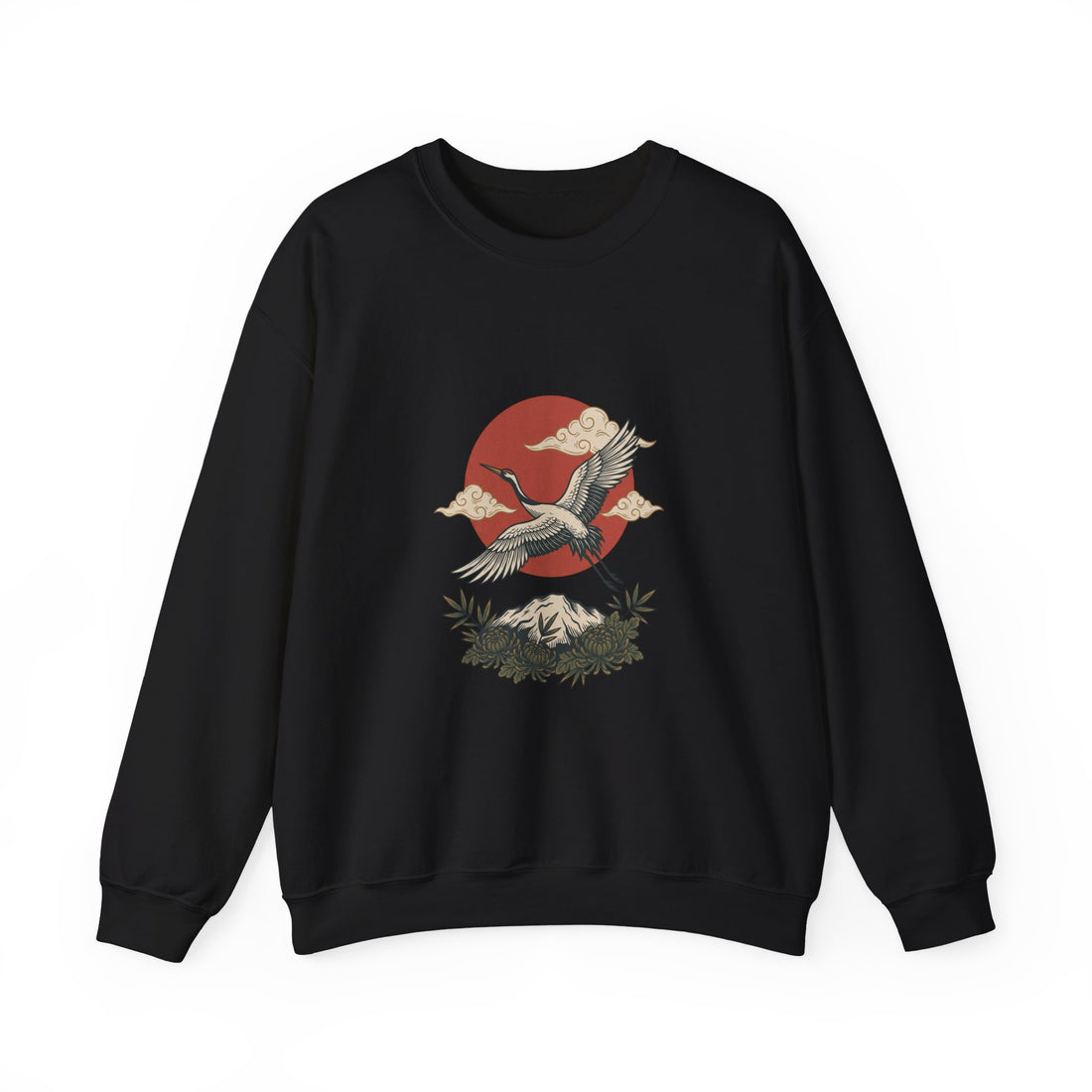 Vintage Flash Crane Sweatshirt | Traditional Tattoo-Inspired, Limited Palette