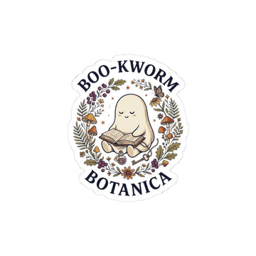 Boo‑kworm Botanica Sticker | Spooky Reader, Witchy Bookish