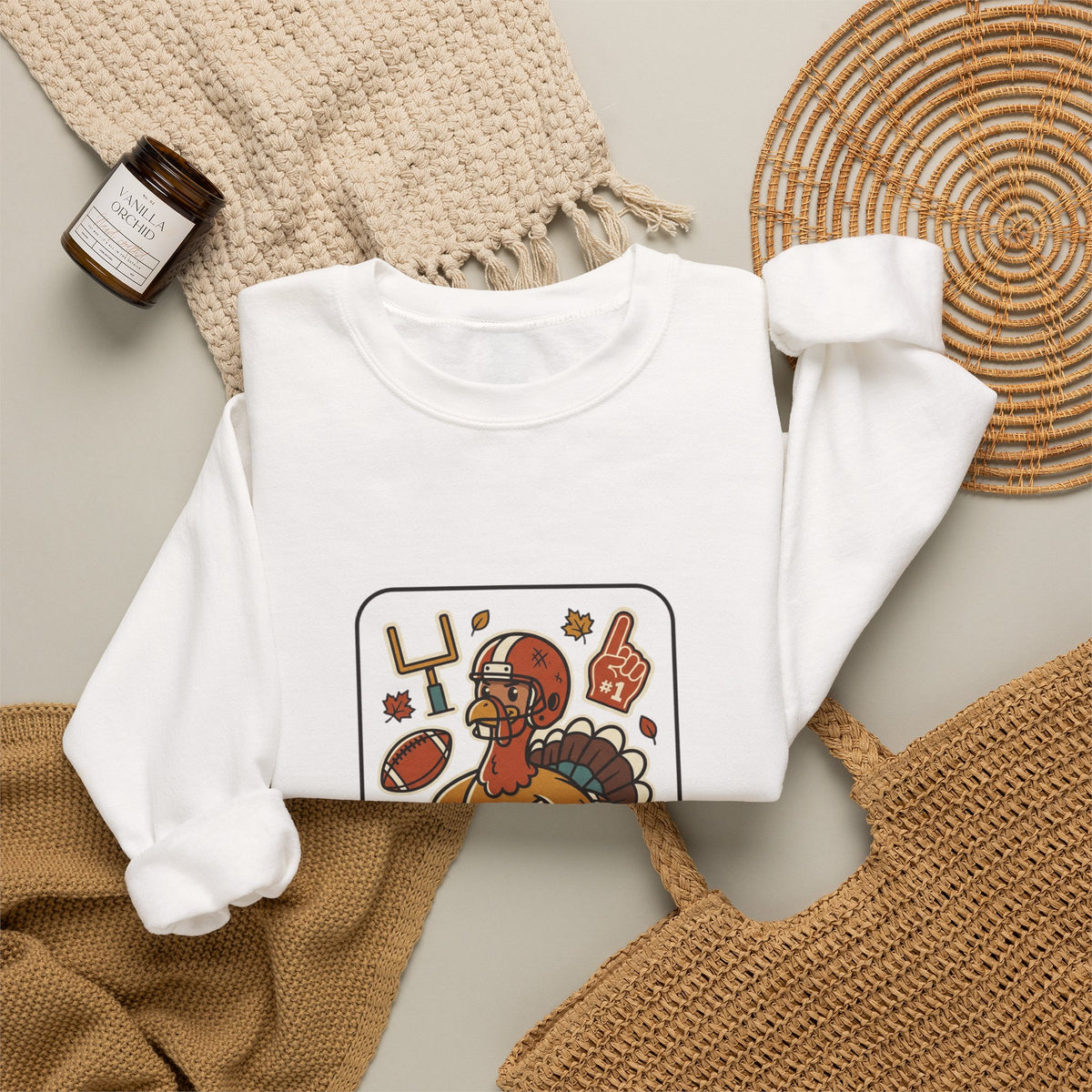 Turkey Bowl MVP Sweatshirt | Thanksgiving Football, Pumpkin & Fall Leaves