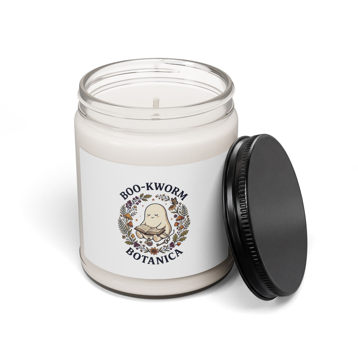 Boo-Kworm Botanica Soy Candle, Spooky Reader Halloween Bookish Decor