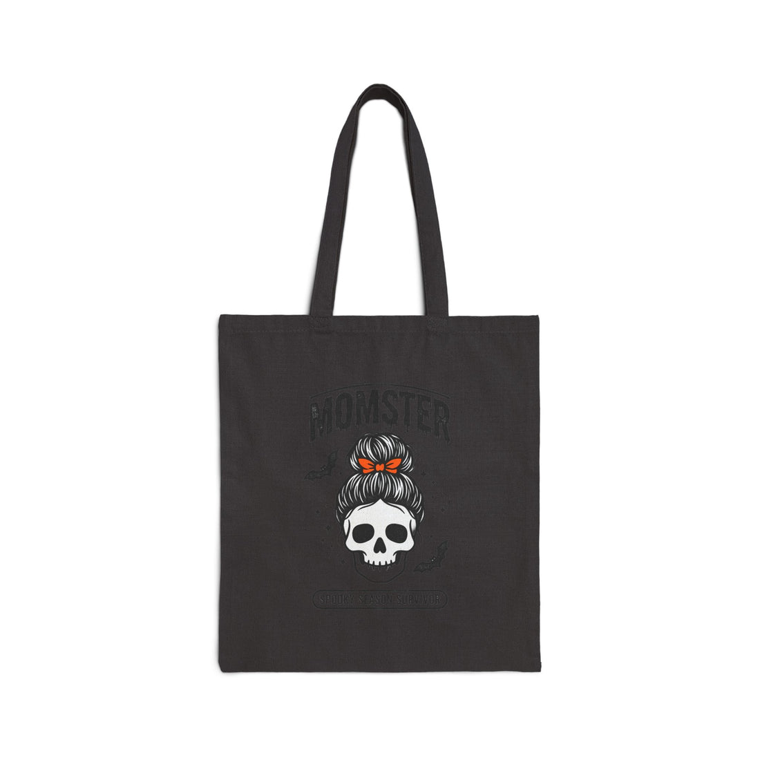 Momster Skull Mom Tote | Halloween Momster, Bat Graphic Canvas Tote