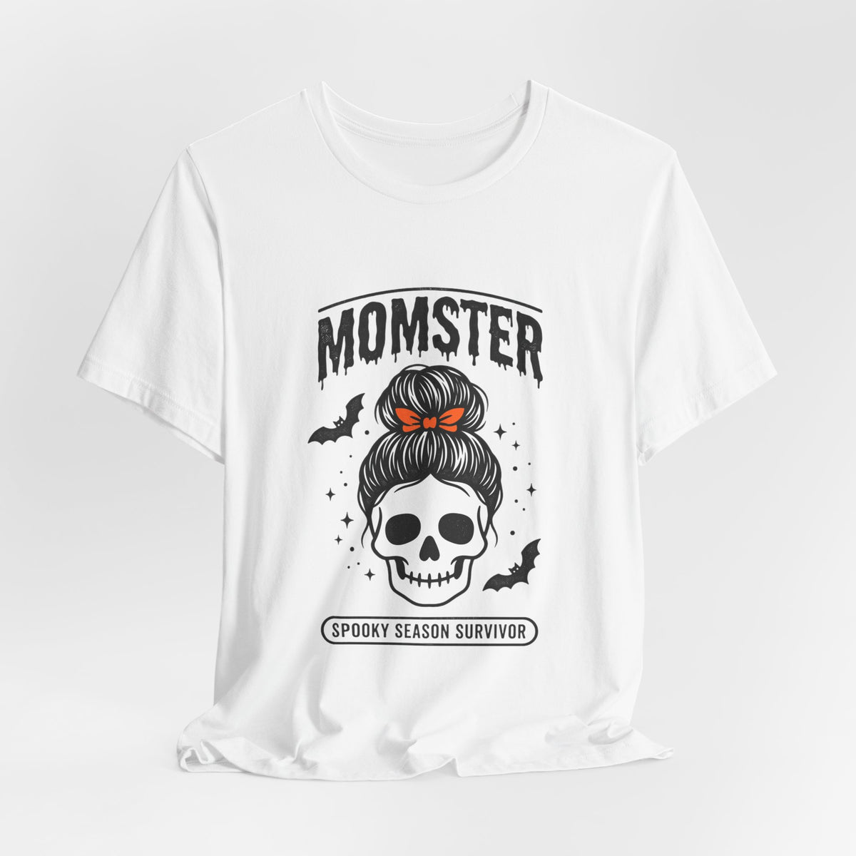 Momster Skull Momster Tee | Halloween mom, bats & spooky lettering