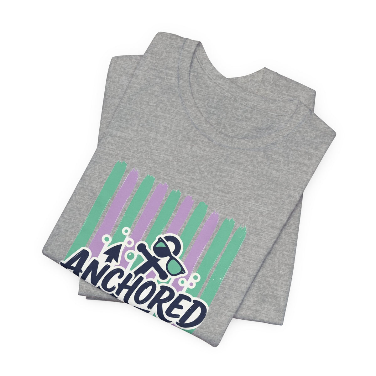 Anchored and Unbothered Tee | Cruise Vacation Shirt, Nautical Anchor, Tropical Stripes