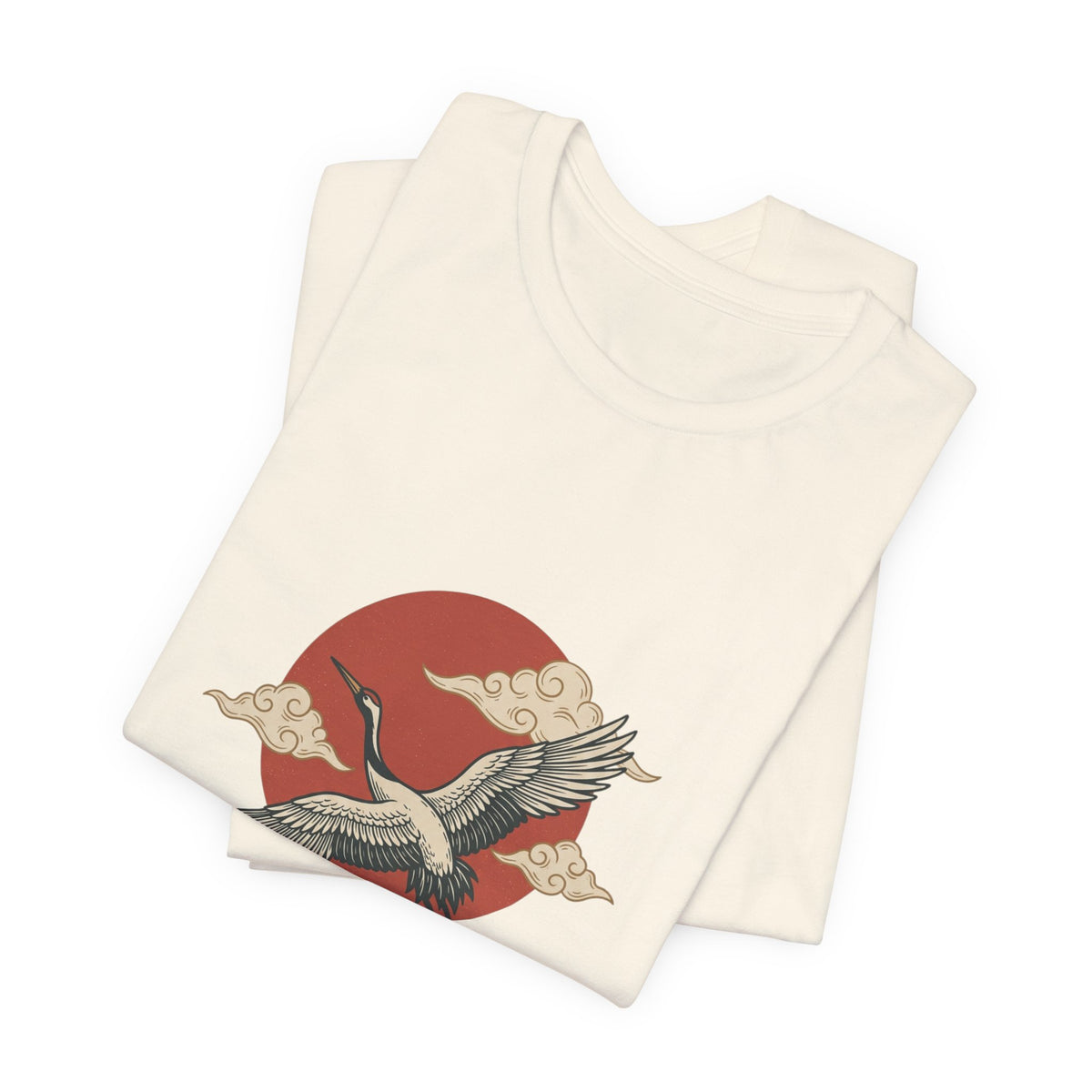 Crane Sunrise Traditional Tattoo Tee | Vintage Flash, Limited Palette