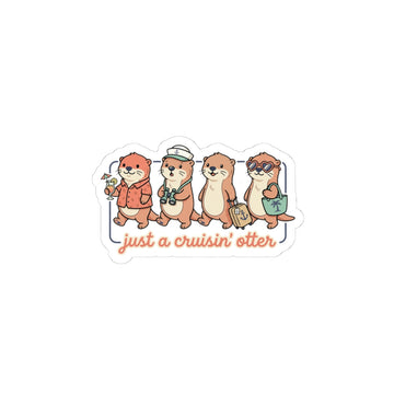 Cruisin' Otter Sticker | Cruise Vacation, Nautical Tropical Sticker