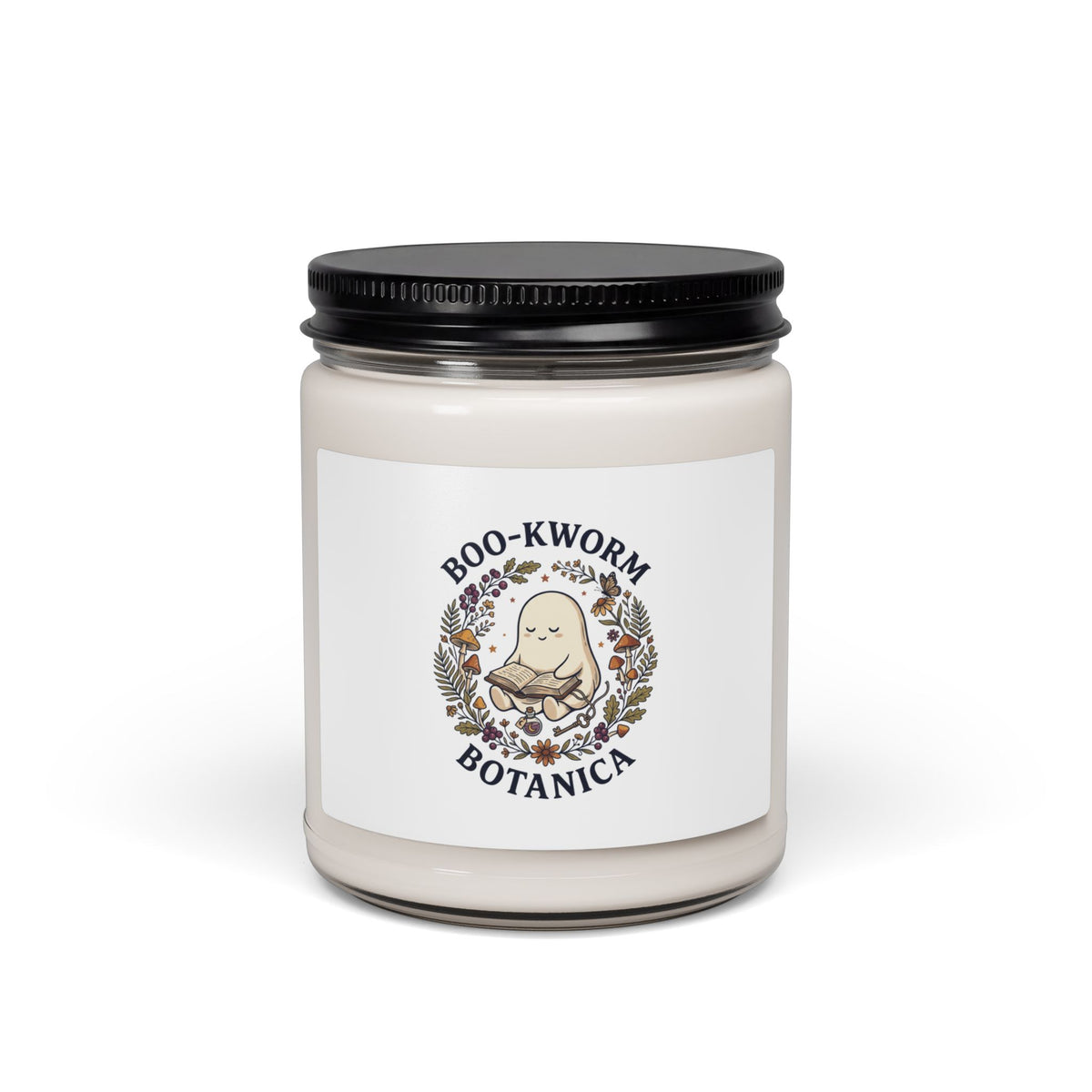 Boo-Kworm Botanica Soy Candle, Spooky Reader Halloween Bookish Decor