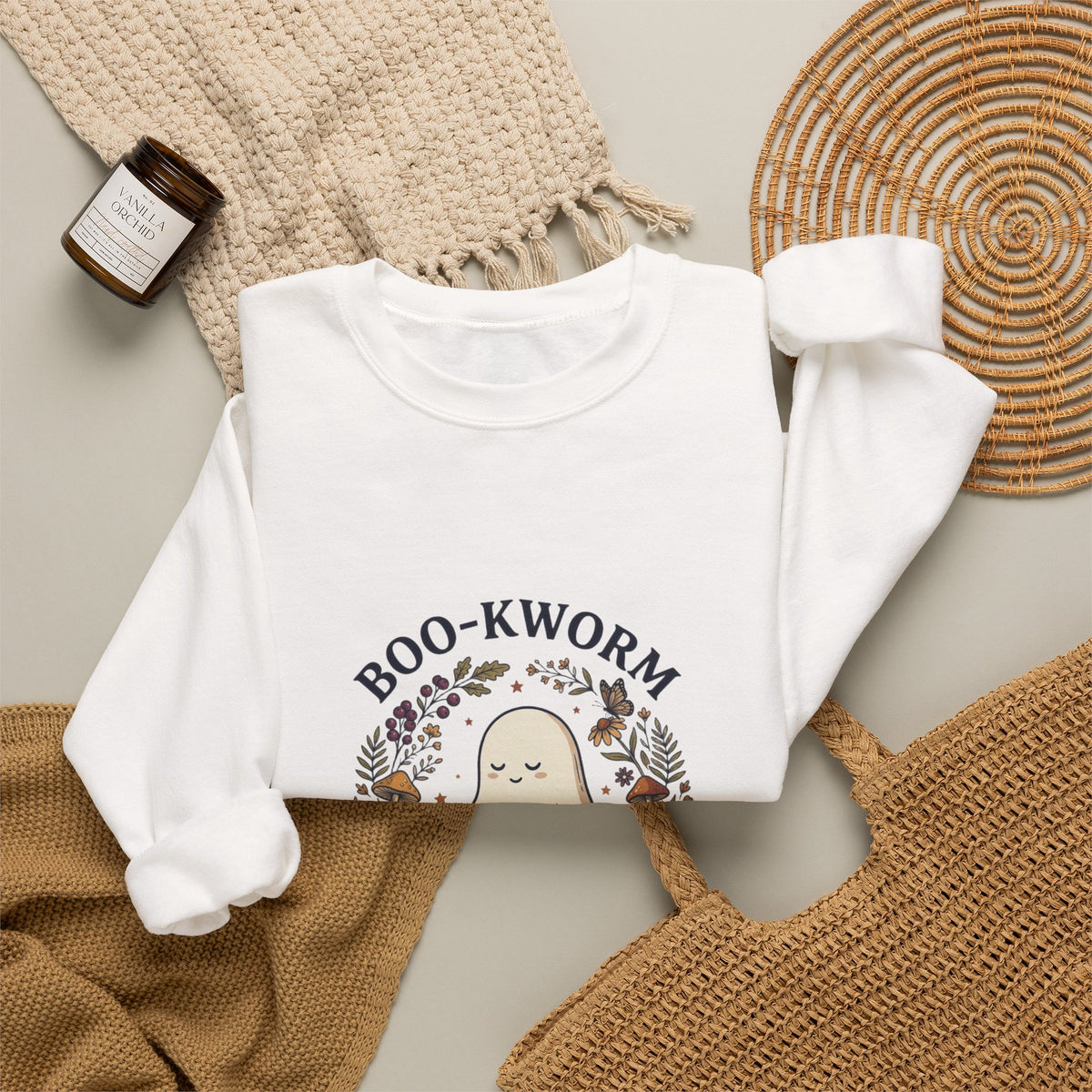 Boo-Kworm Botanica Sweatshirt | Spooky Reader, Cozy Halloween Bookish
