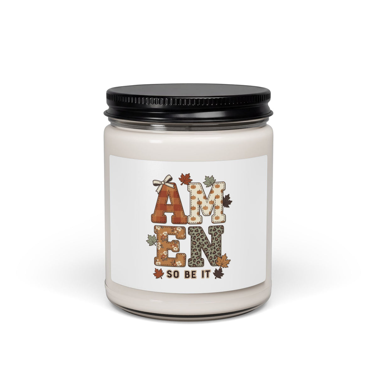 Amen Fall Leaves Soy Candle | Christian Autumn, Harvest Home