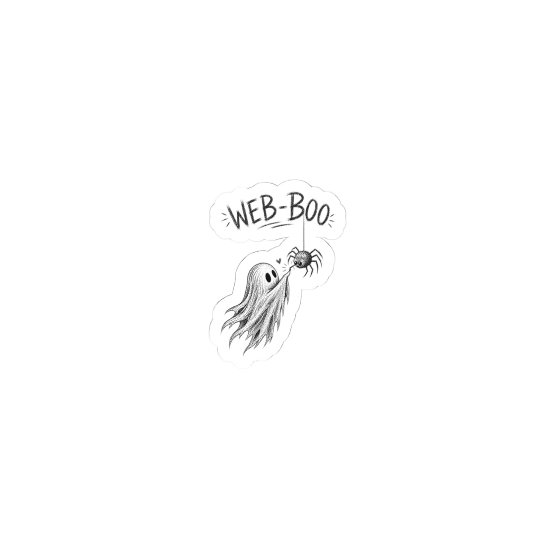 Web-Boo Ghost Sticker — Cute Spooky Laptop Decal