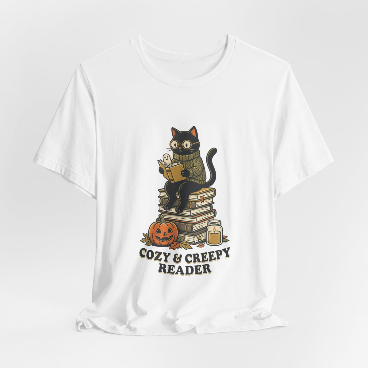 Cozy & Creepy Reader T-Shirt | Spooky Reader Halloween Bookish Shirt