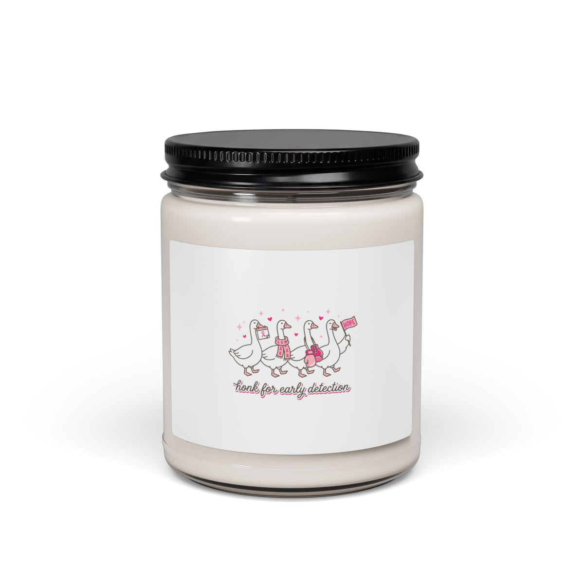 Breast Cancer Awareness Ribbon Ducks Soy Candle, Pink Support | 9oz