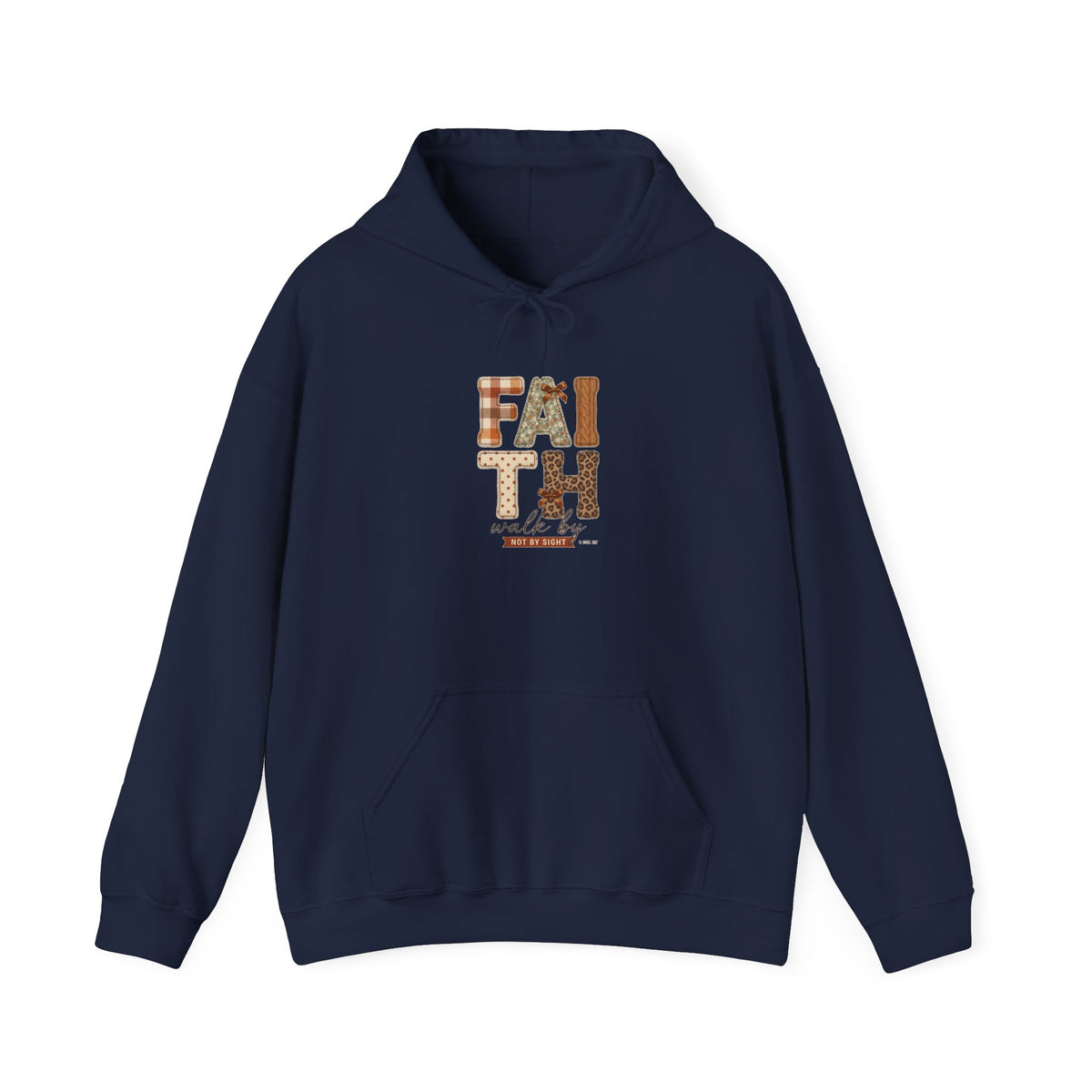 Faith in Fall Hoodie | Christian Autumn, Leaves & Plaid Scripture