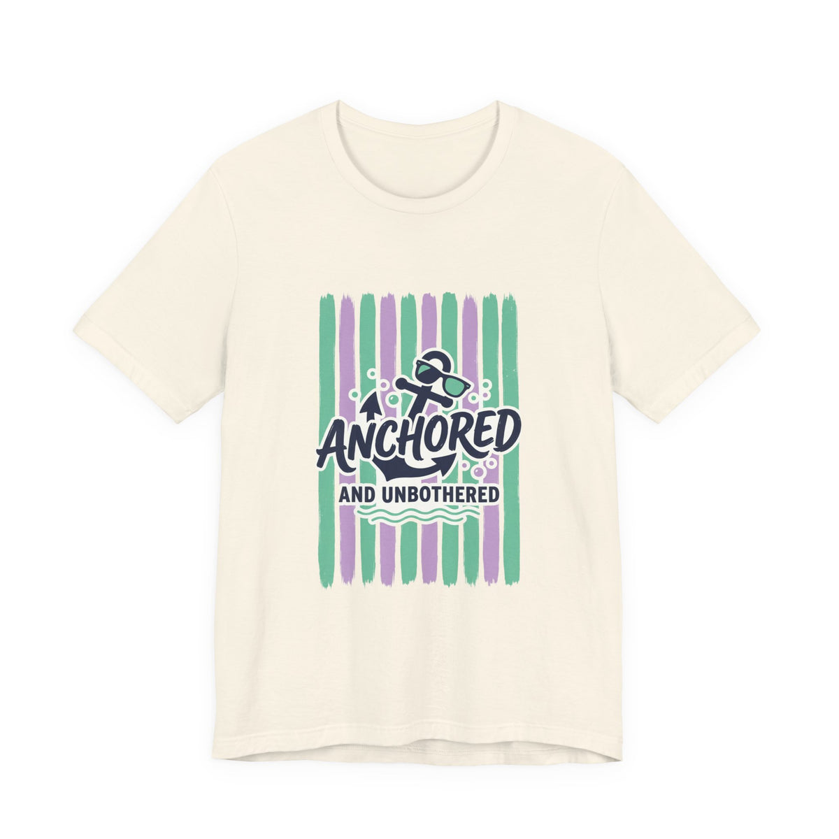 Anchored and Unbothered Tee | Cruise Vacation Shirt, Nautical Anchor, Tropical Stripes