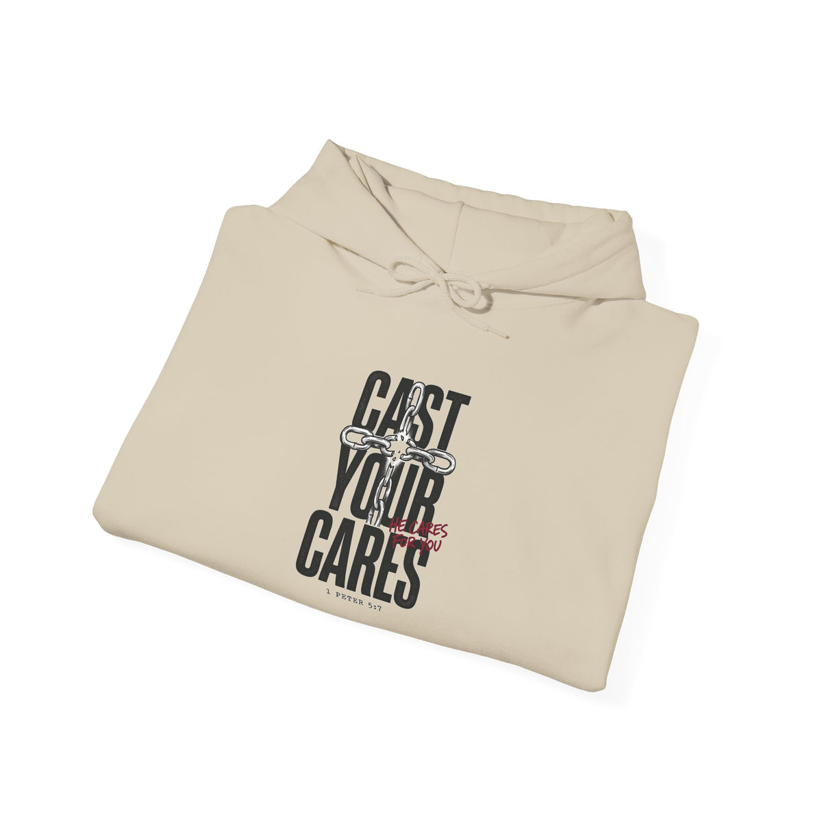 Cast Your Cares Hoodie | Christian Streetwear, Scripture Typography