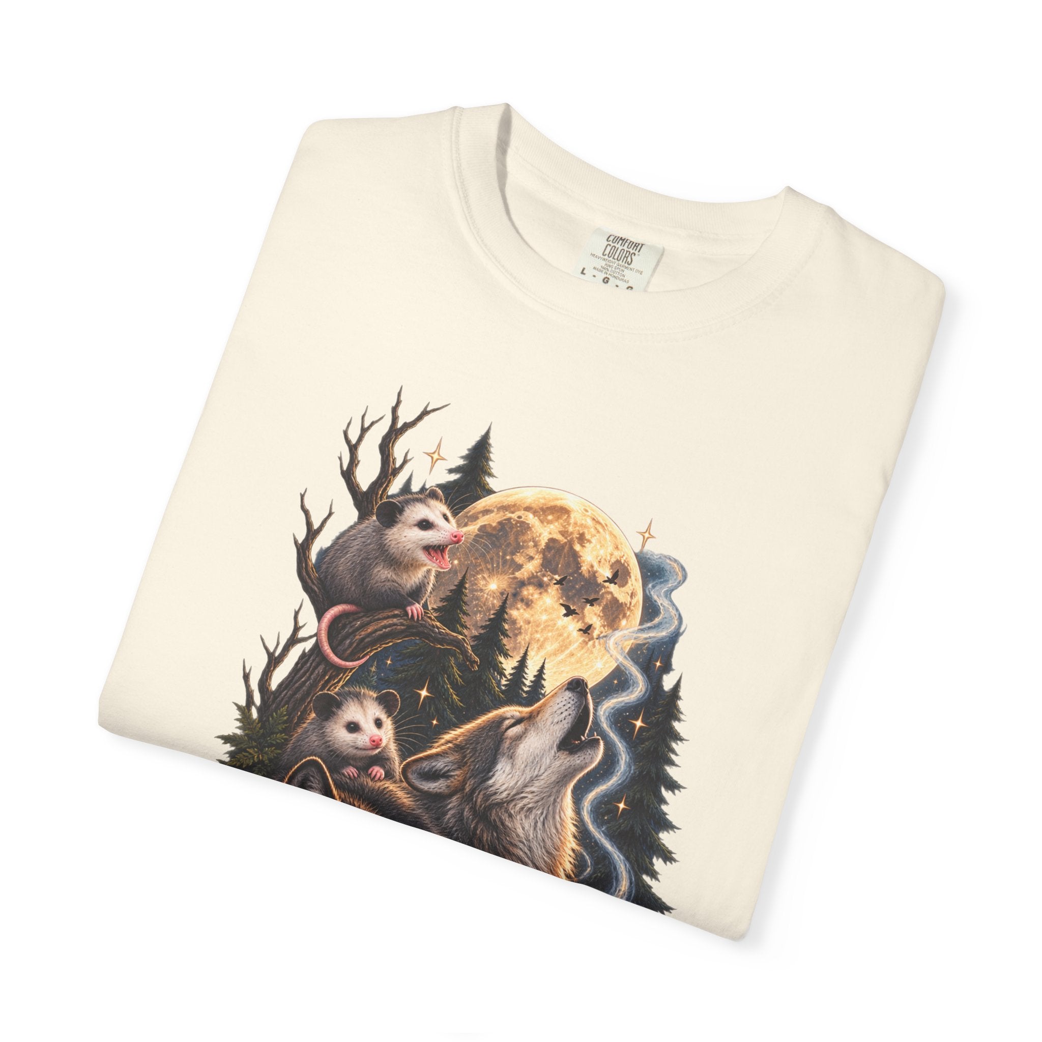 Wolf Moon Graphic T-Shirt — Wolves, Forest & Full Moon Nature Tee