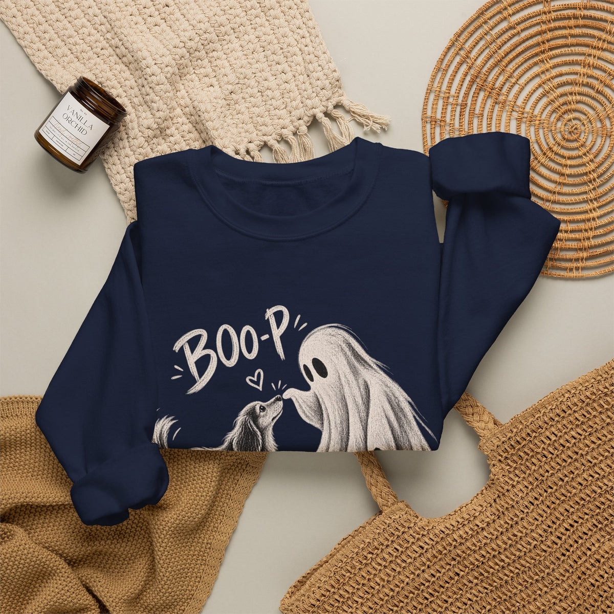 Halloween Ghost & Dog "Boop" Crewneck Sweatshirt