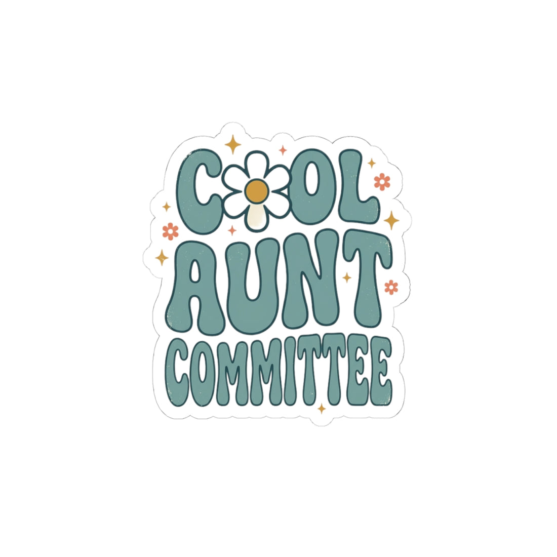 Cool Aunt Committee Sticker | Auntie Pride, Retro Daisy