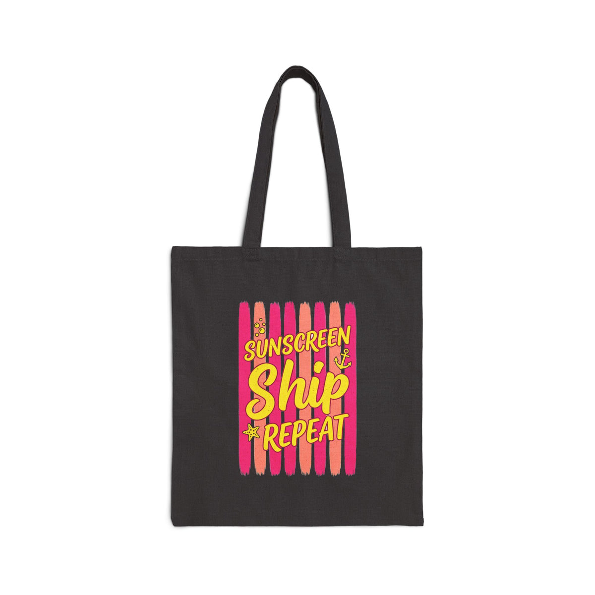 Sunscreen Ship Repeat Tote | Cruise Vacation, Nautical Tropical Canvas