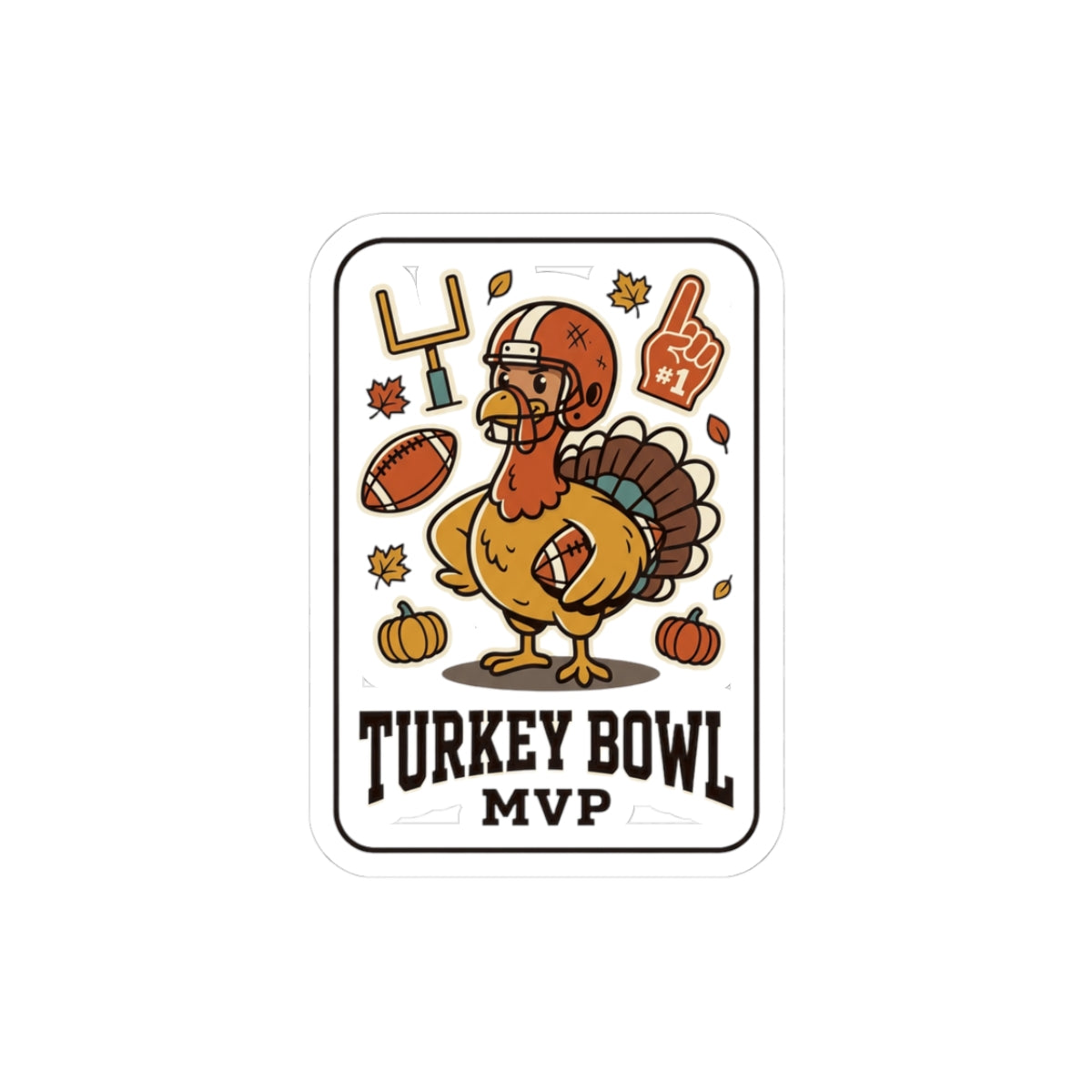 Turkey Bowl MVP Sticker | Thanksgiving, Football Turkey