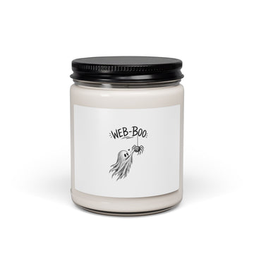 Web-Boo Ghost Candle — 9 oz Scented Soy Candle (Halloween, Cute Spooky Decor)