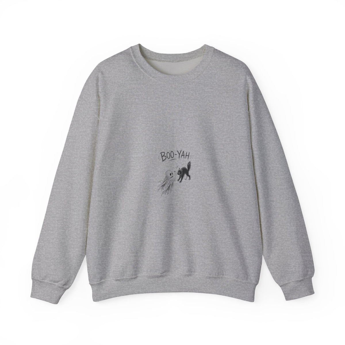 Boo-Yah Ghost Cat Crewneck Sweatshirt