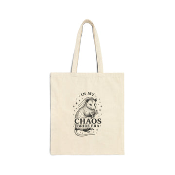 Chaos Bride Era Tote, Engaged Bride Slogan Tote, Vintage Script Bridal Era Canvas