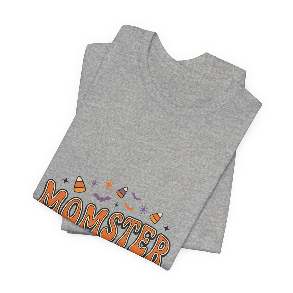 Momster Boo Crew T‑Shirt | Halloween Mom tee, bats & spooky lettering