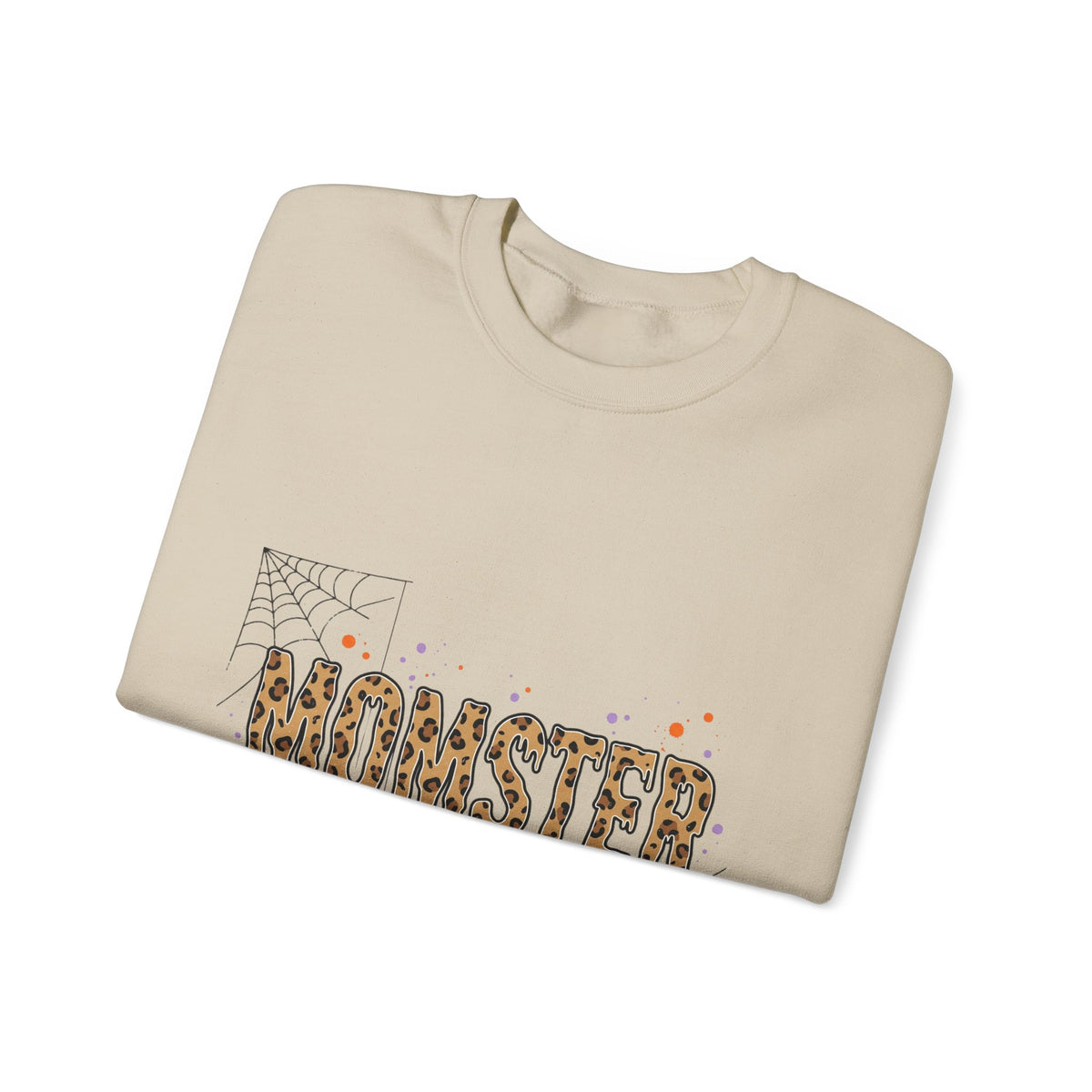 Momster Halloween Sweatshirt | Spiderweb, Dripping Lettering, Bat Accent