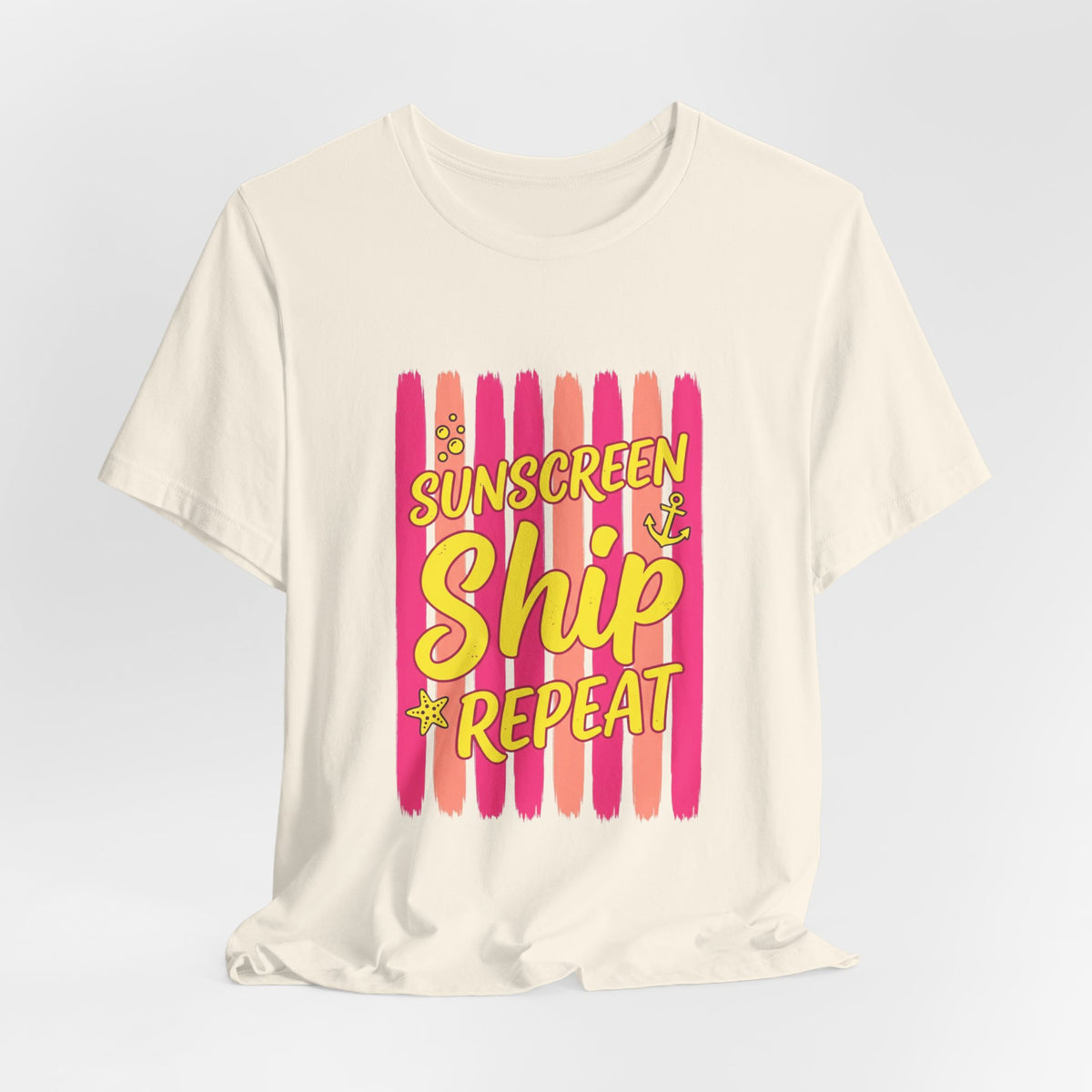 Sunscreen Ship Repeat Tee | Cruise Vacation Shirt, Nautical Tropical