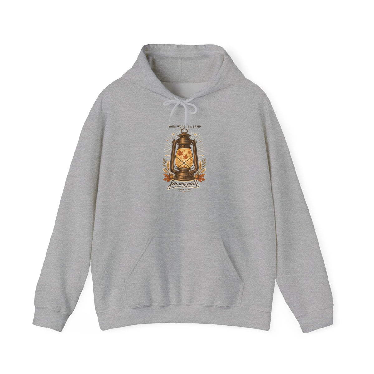 Faith Lantern Hoodie | Christian Autumn, Fall Leaves & Scripture Cozy Sweatshirt