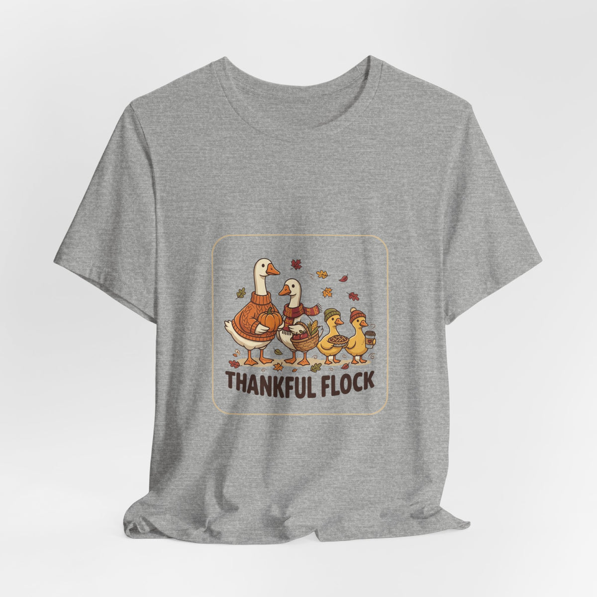 Thankful Flock Turkey Family Tee | Thanksgiving, Harvest Autumn Shirt
