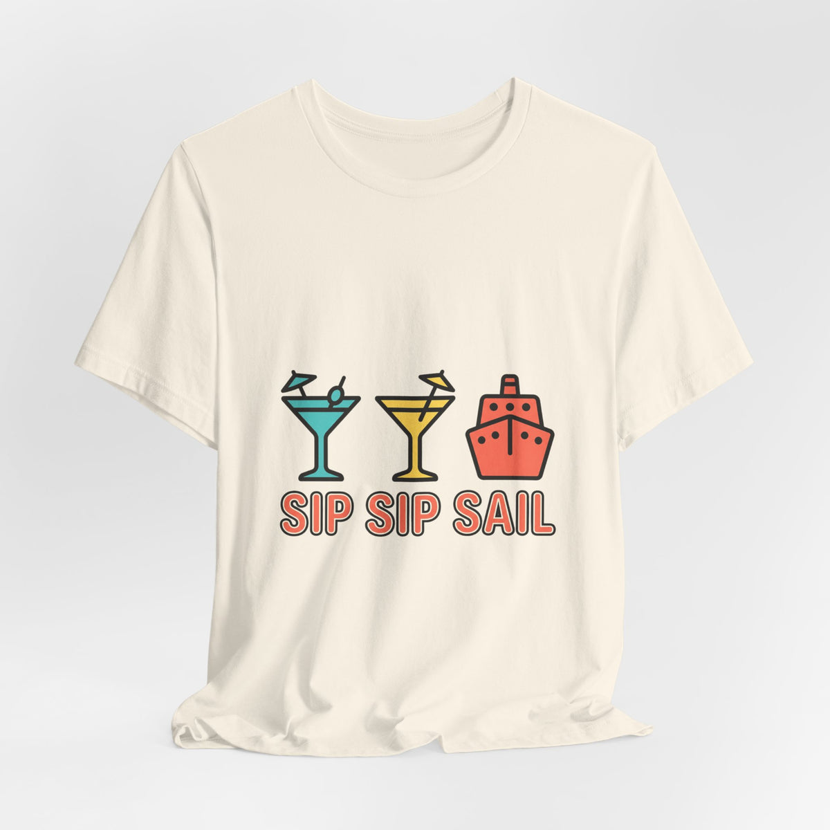 Sip Sip Sail Tee | Cruise Vacation Shirt, Nautical Cocktail Design