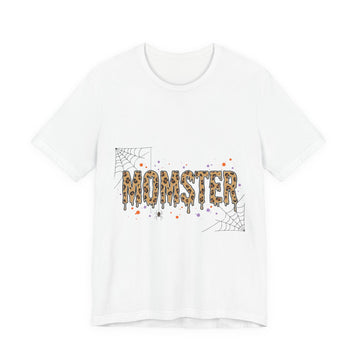 Momster Leopard Lettering T-Shirt | Halloween Mom tee, Spiderweb Bat Graphic