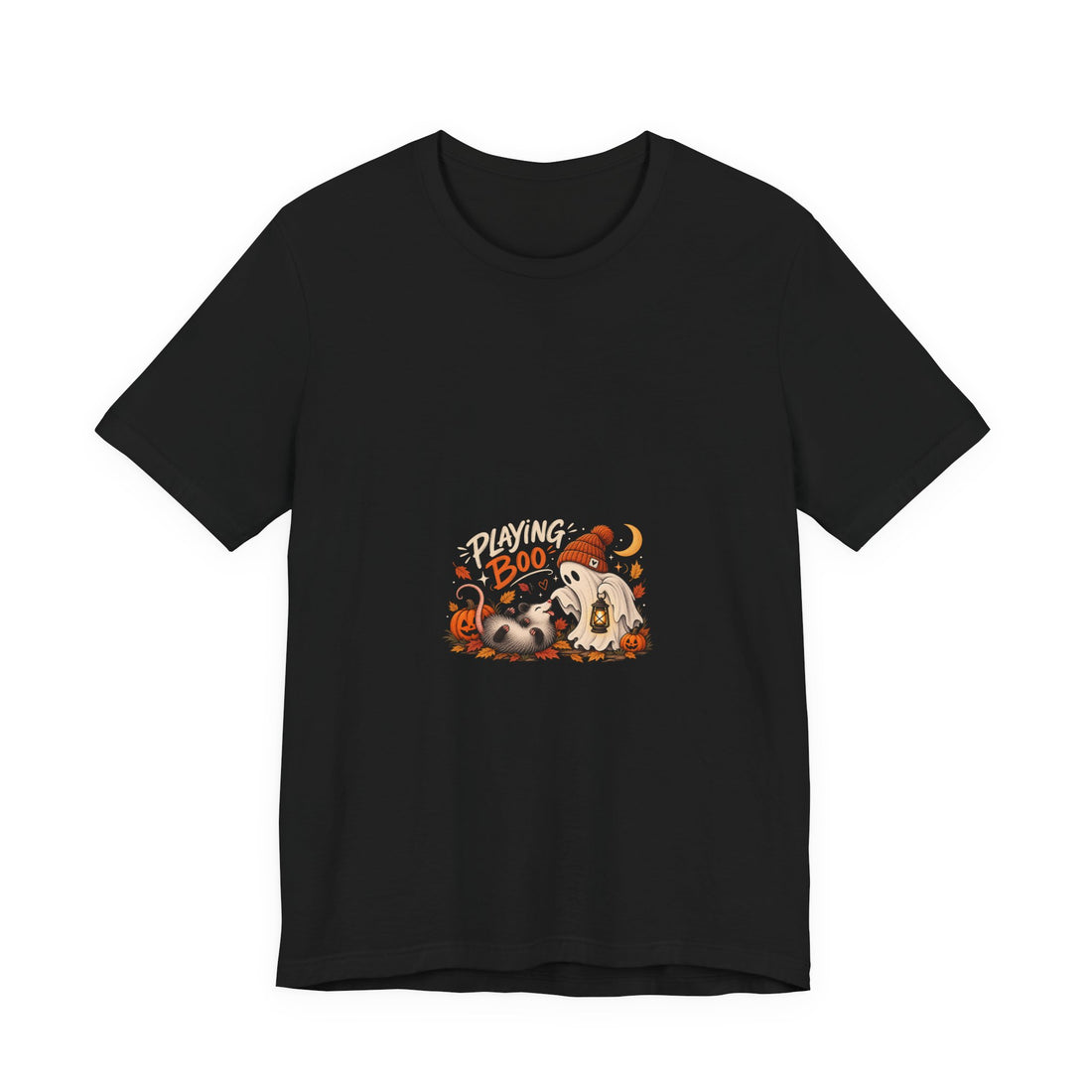 Halloween Raccoon & Ghost Tee - Playfully Boo Pumpkin Shirt