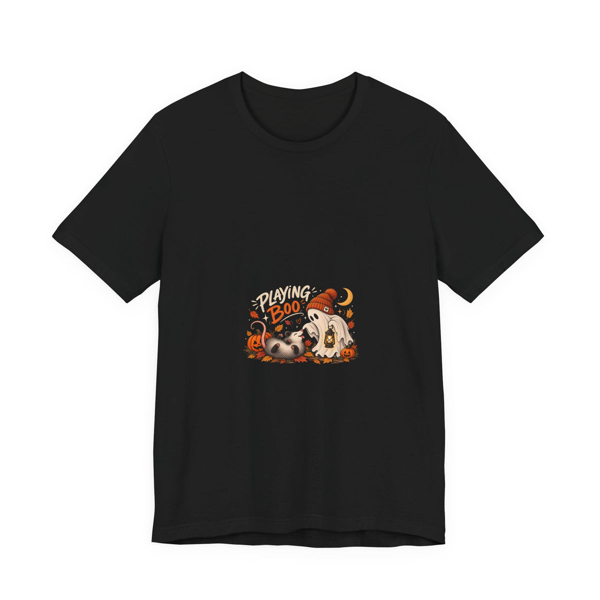 Halloween Raccoon & Ghost Tee - Playfully Boo Pumpkin Shirt
