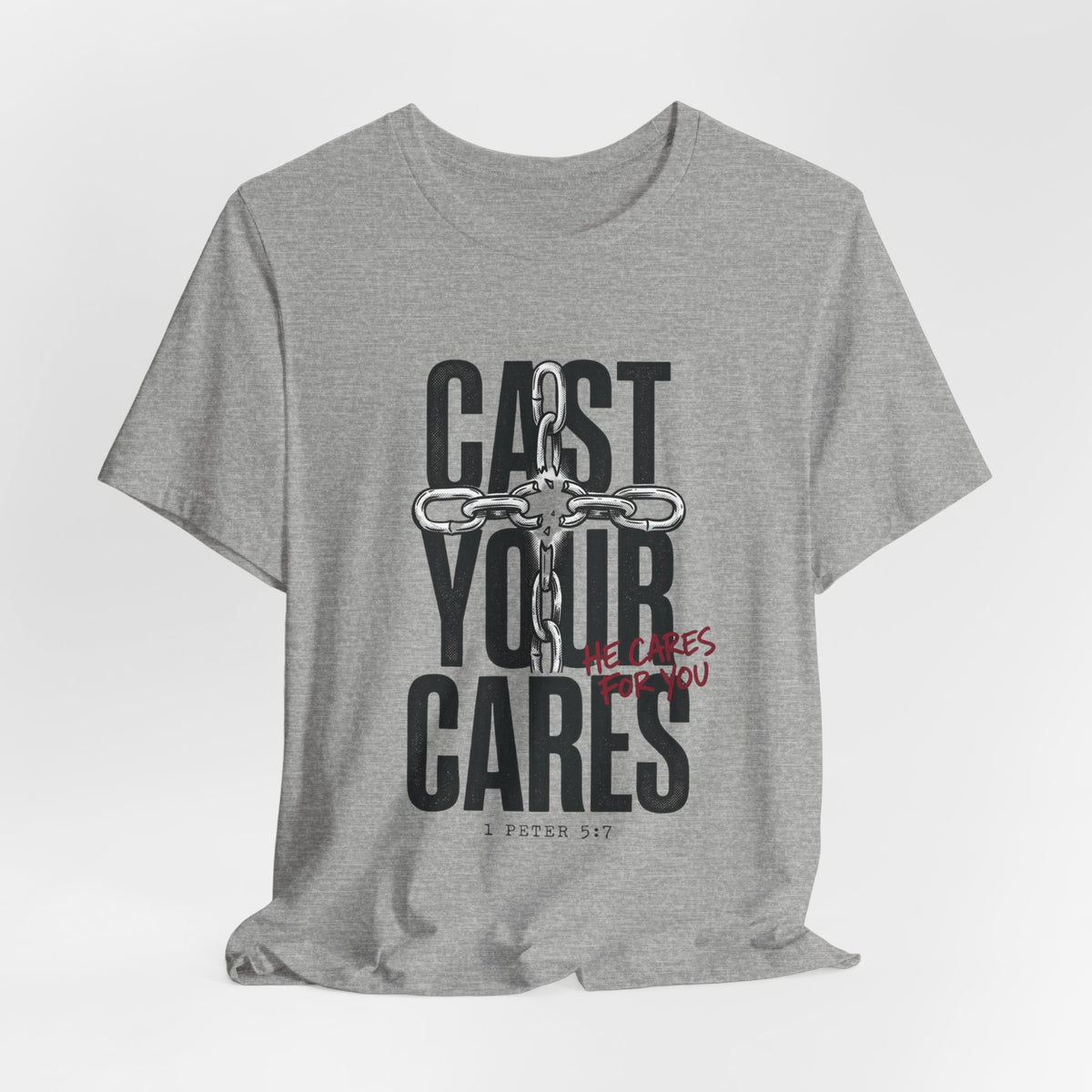 Cast Your Cares Tee | Christian Streetwear, Scripture Graphic