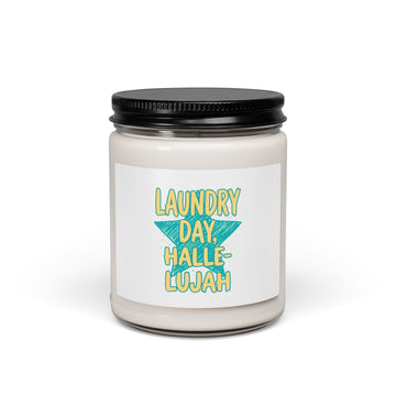Laundry Day Hallelujah Candle | Scented Soy 9oz, Christian Typography
