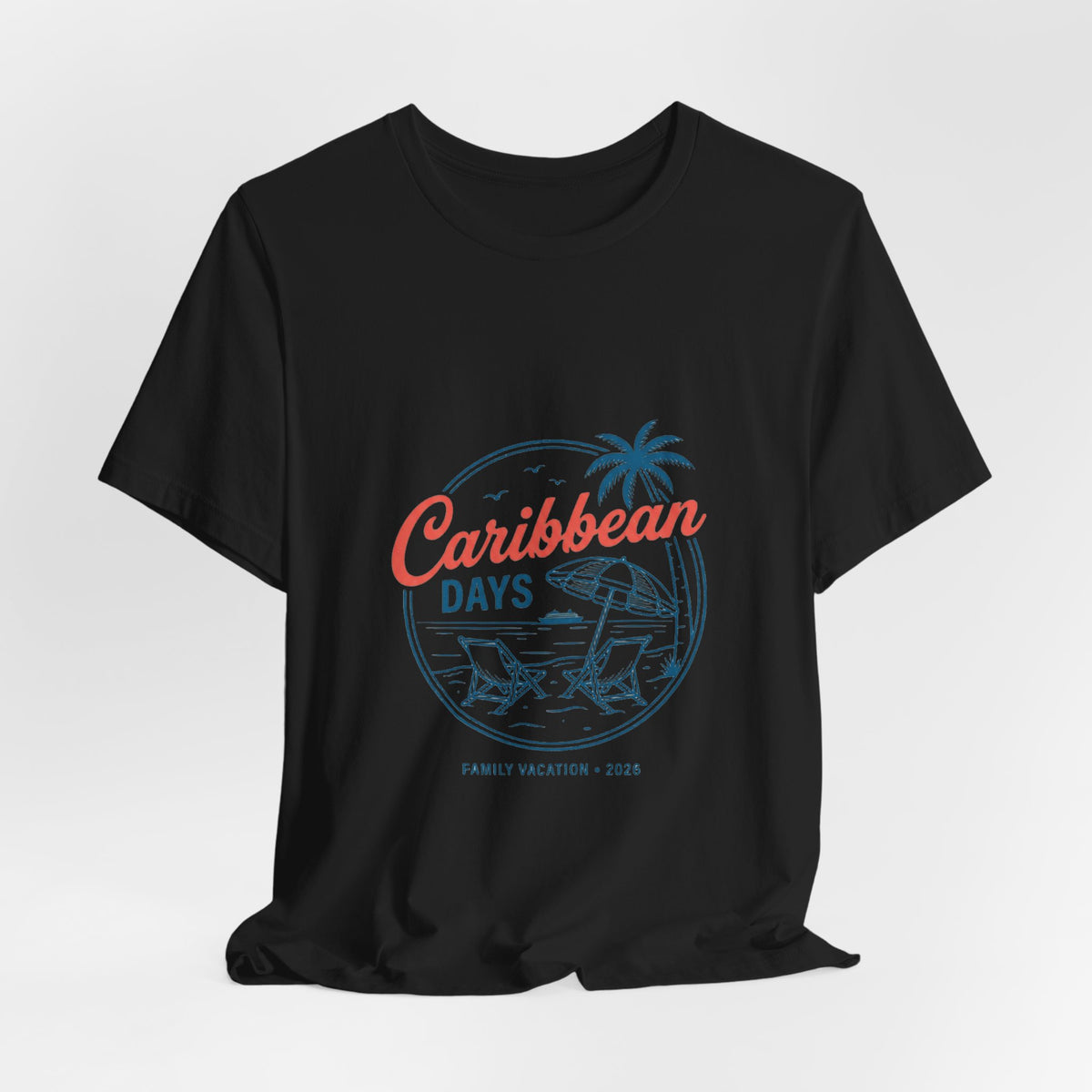 Caribbean Days Beach Scene Tee | Cruise Vacation Shirt, Nautical Tropical