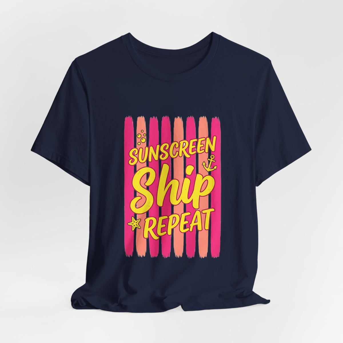 Sunscreen Ship Repeat Tee | Cruise Vacation Shirt, Nautical Tropical