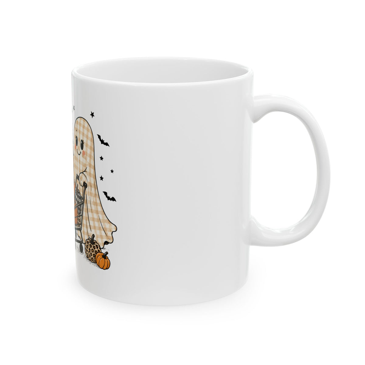 Halloween Ghost Mug - "On My Way to Spend My Husband's Money" Cute Fall Coffee Cup (11oz, 15oz)